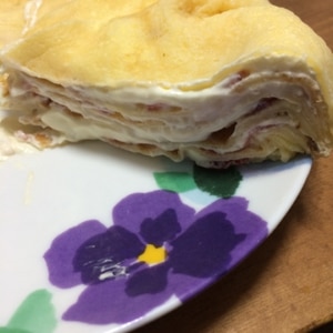 ホットケーキミックスで苺のミルクレープ